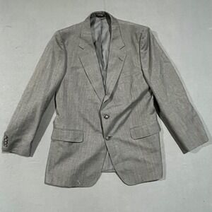 Austin Manor Mens Gray Wool Blend Two‎ Button Blazer Jacket Size R42